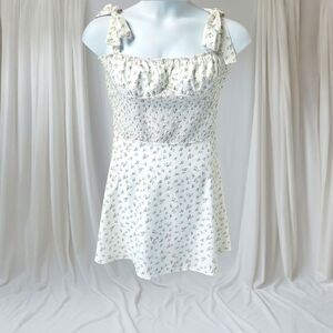 70/21 Floral Mini Dress with Bow Straps Size L